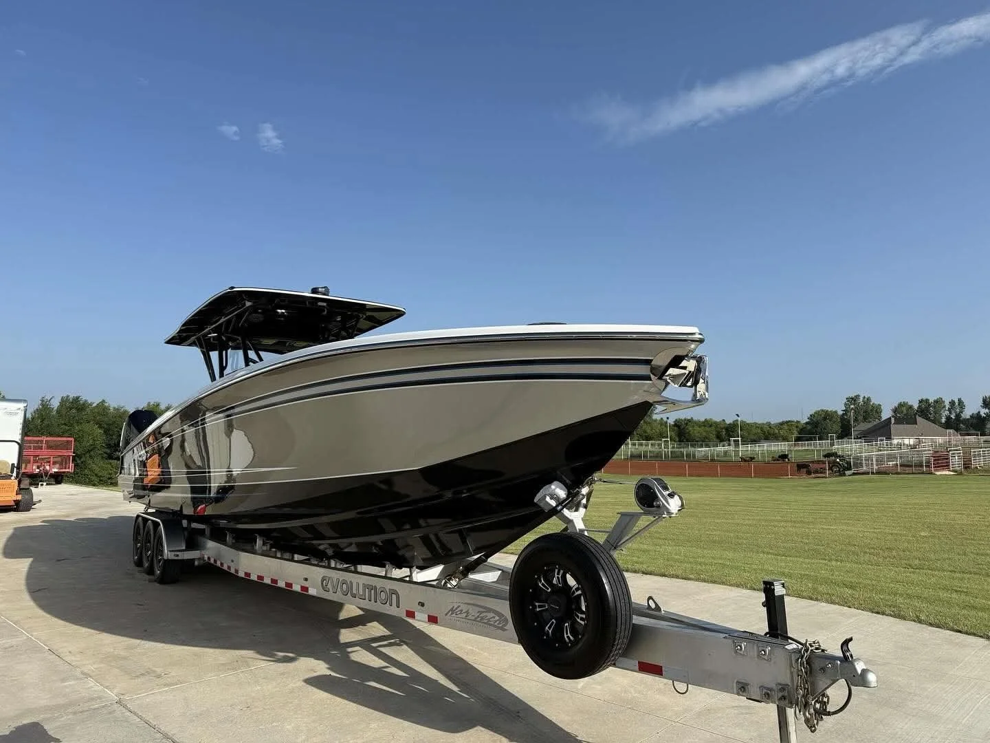 After photo of a boat following a full detailing service