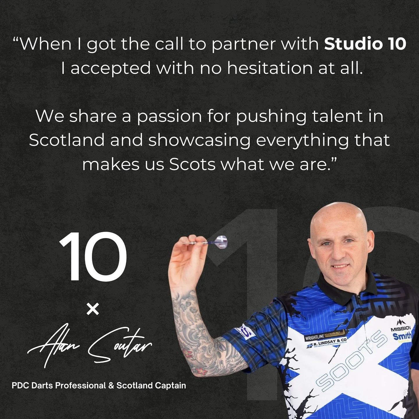 There was no better day than the 10th to announce this&hellip; 😅

The Champions have arrived. 🏆

Studio 10 is extremely excited to reveal the first of our CHAMP10NS, Scottish darting hero and birthday boy:  Alan Soutar AKA Soots. 🎯

For those of y