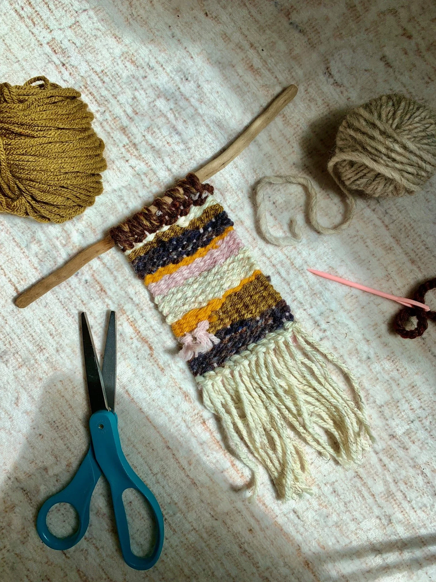 bookmark mini weaving with court + lost the plot books