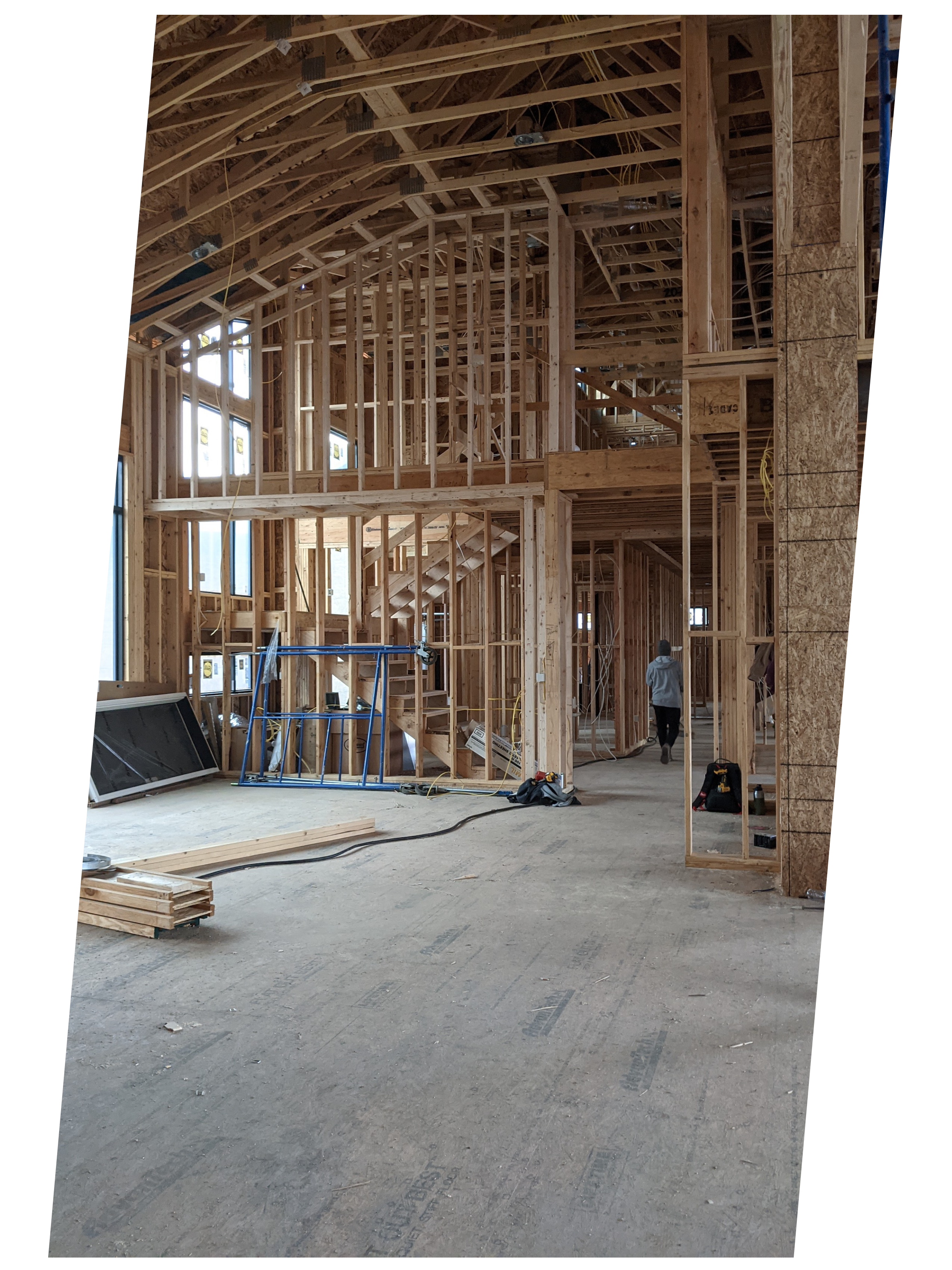 Colorado Springs custom home during framing phase of construction.