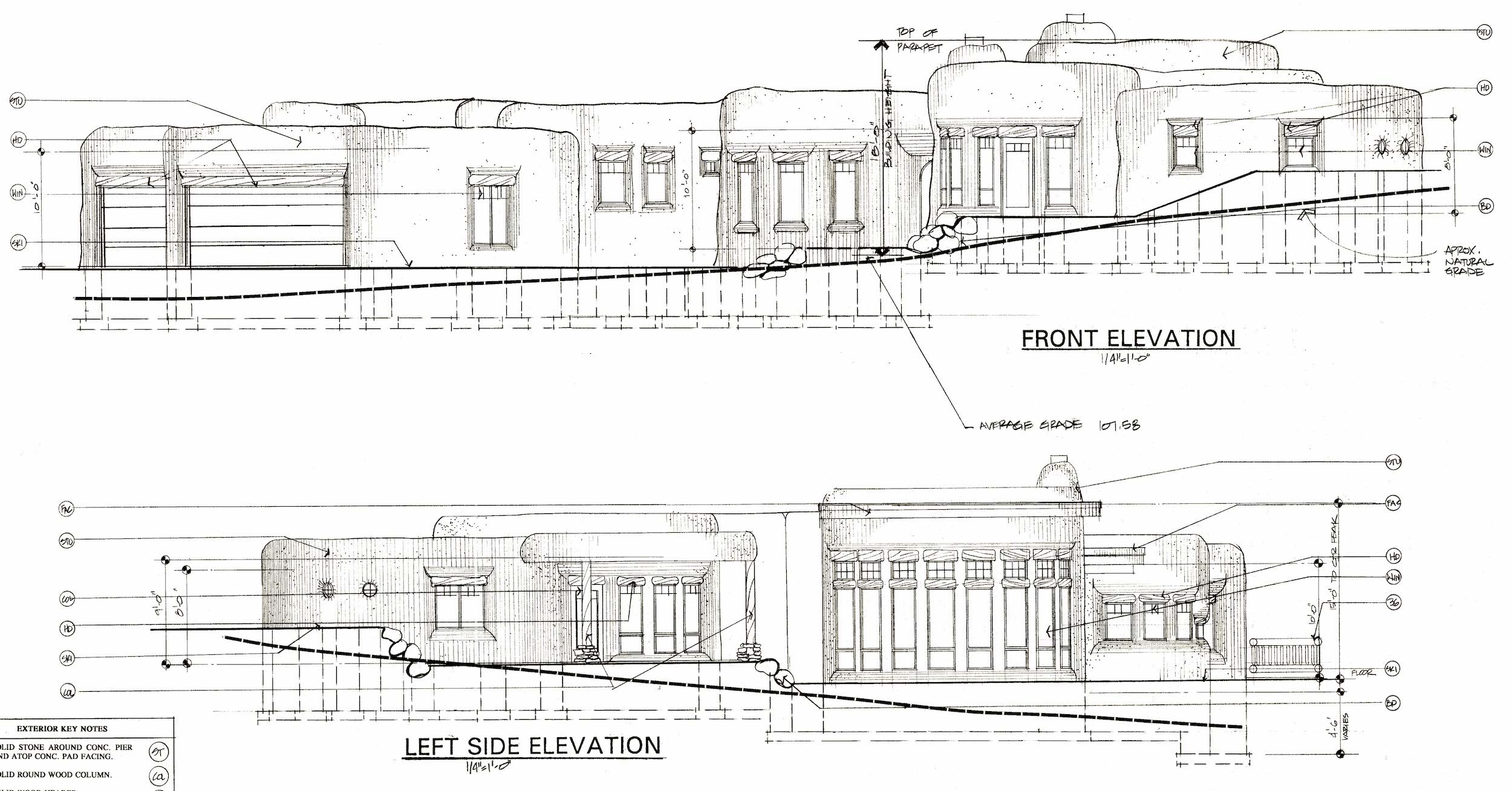 Southwestern Elevations of a custom Broadmoor home.