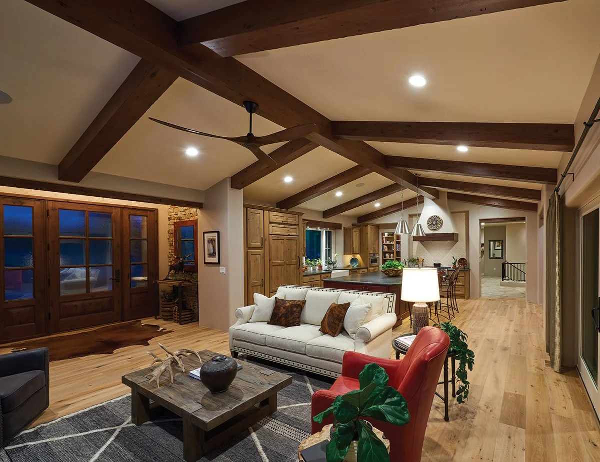  Gathering spaces for entertaining and family get-togethers are achieved in a more casual way to stay in step with the overall concept   (From Colorado Springs Magazine / Photo by Don Jones, Studio 9 Commercial Photography)  