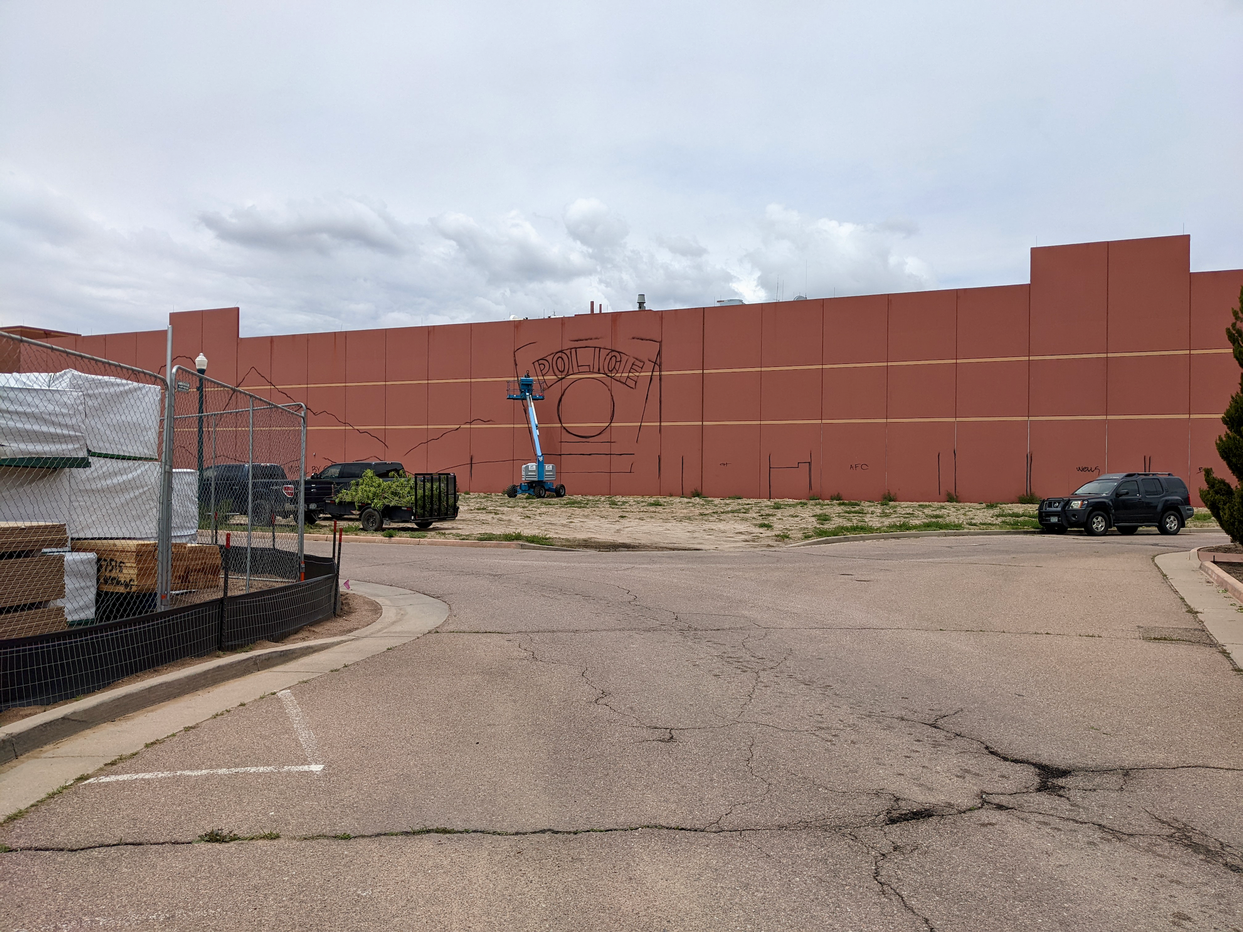  We’ve enjoyed having a front-row seat to see the mural come to life. The artist worked from a lift he could operate himself. 