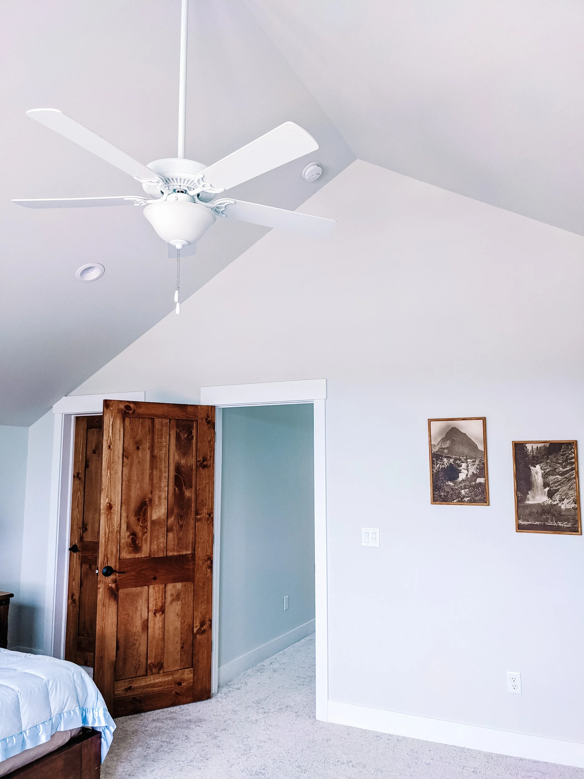 Modern farmhouse primary suite.