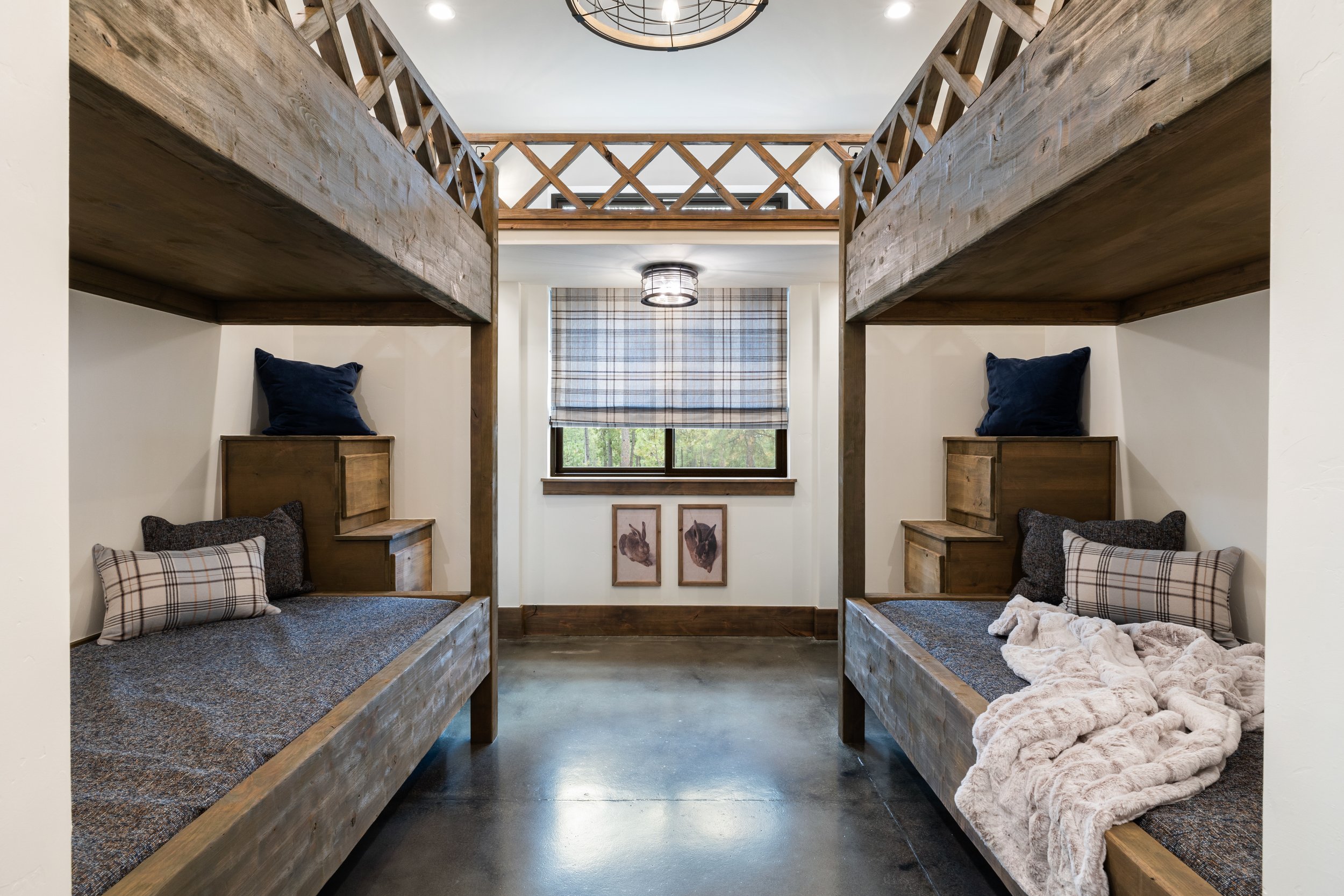 Farmhouse style bunk room.