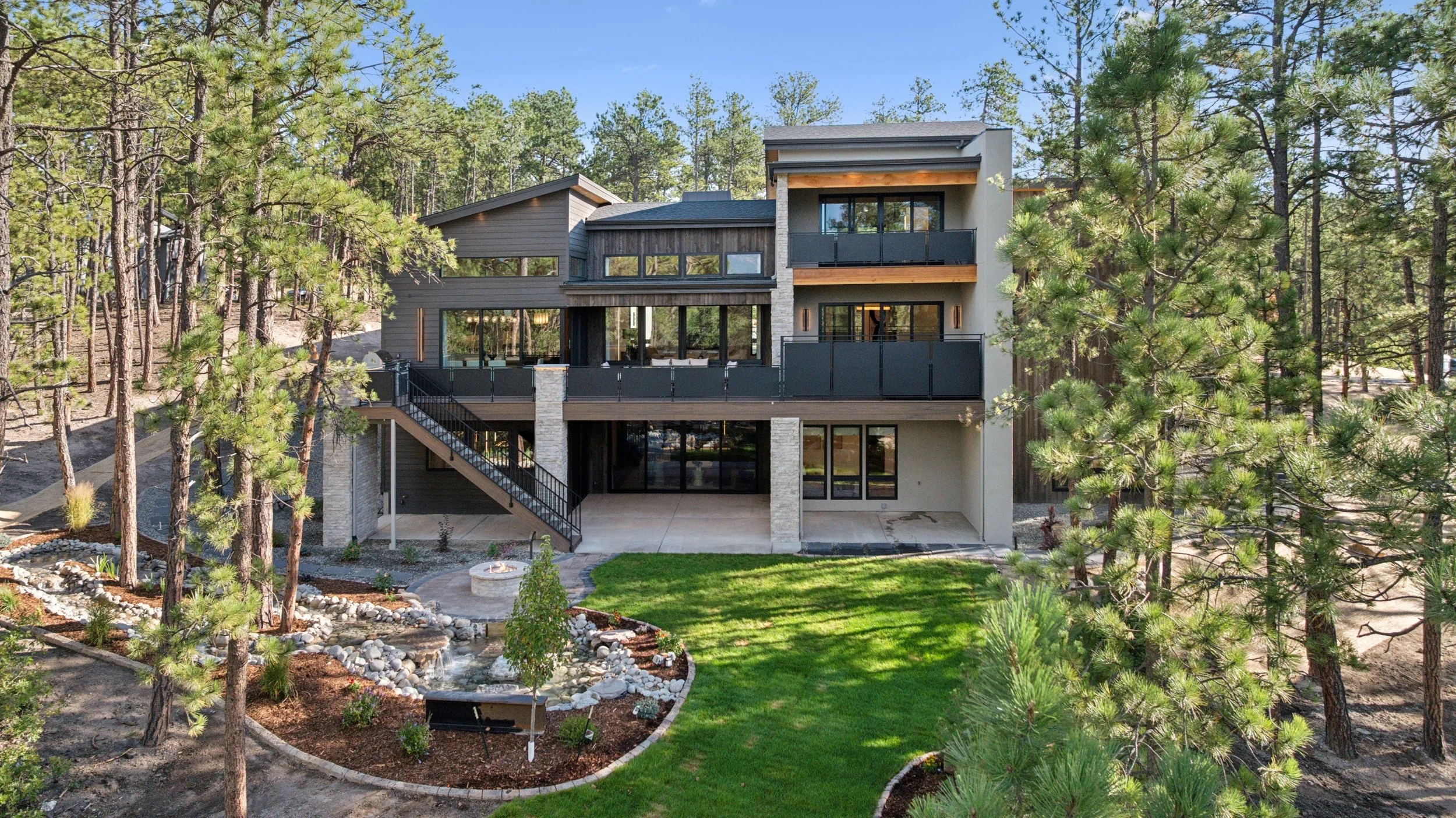 Outdoor living space in Colorado Springs custom home.