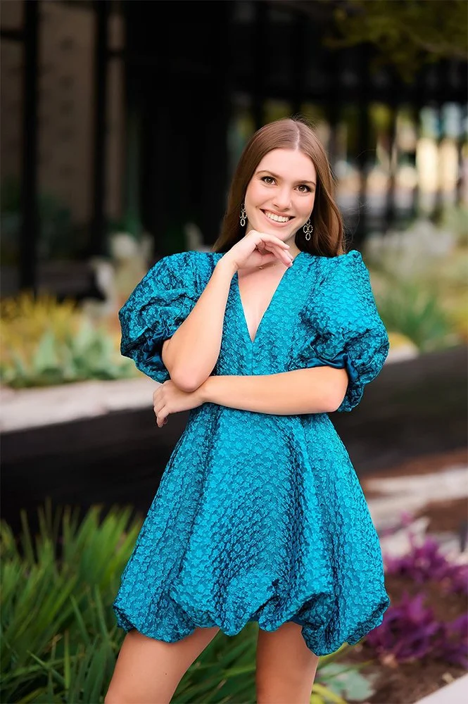 High School Senior Year Portraits Teal Dress 