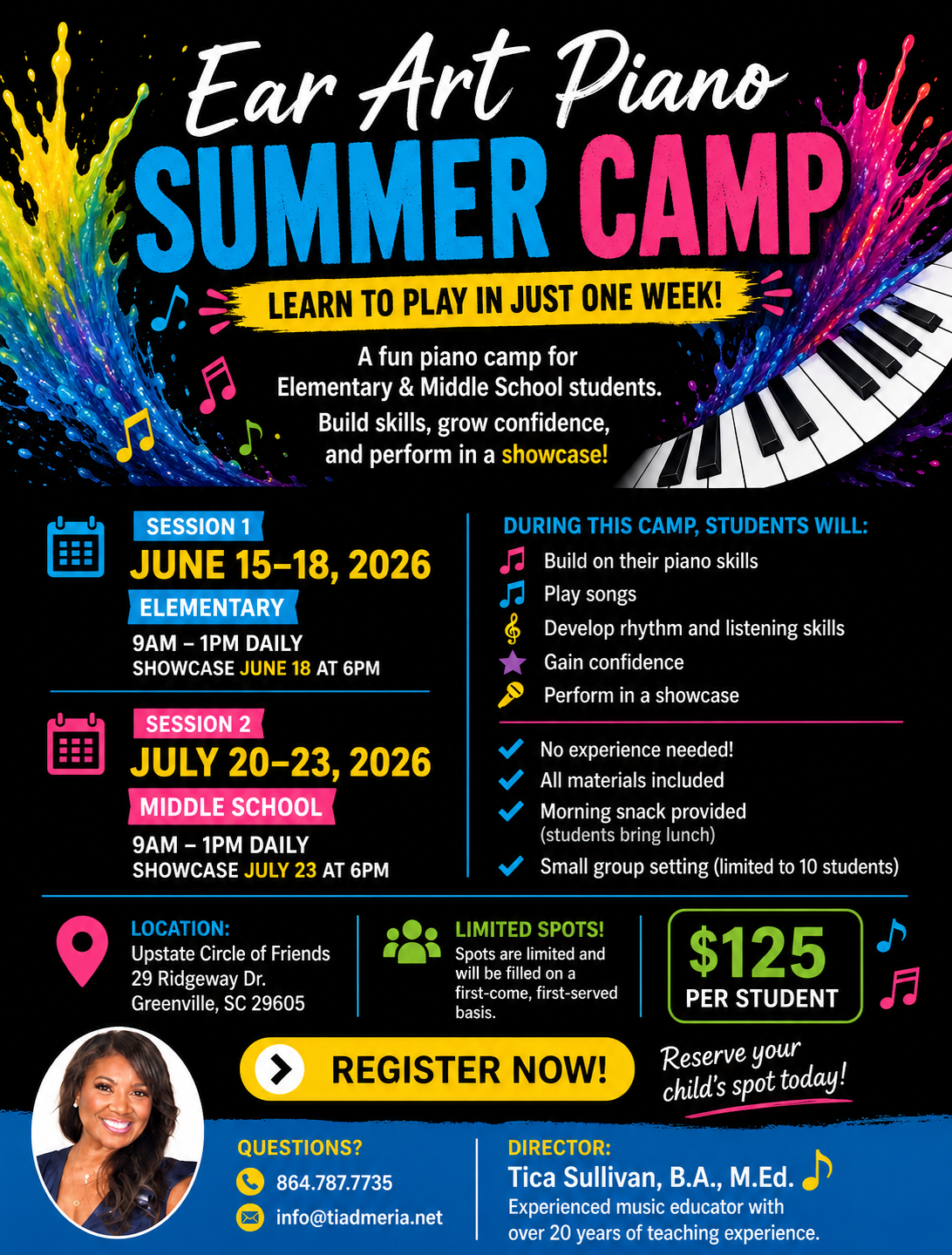 Ear Art Piano Summer Camp