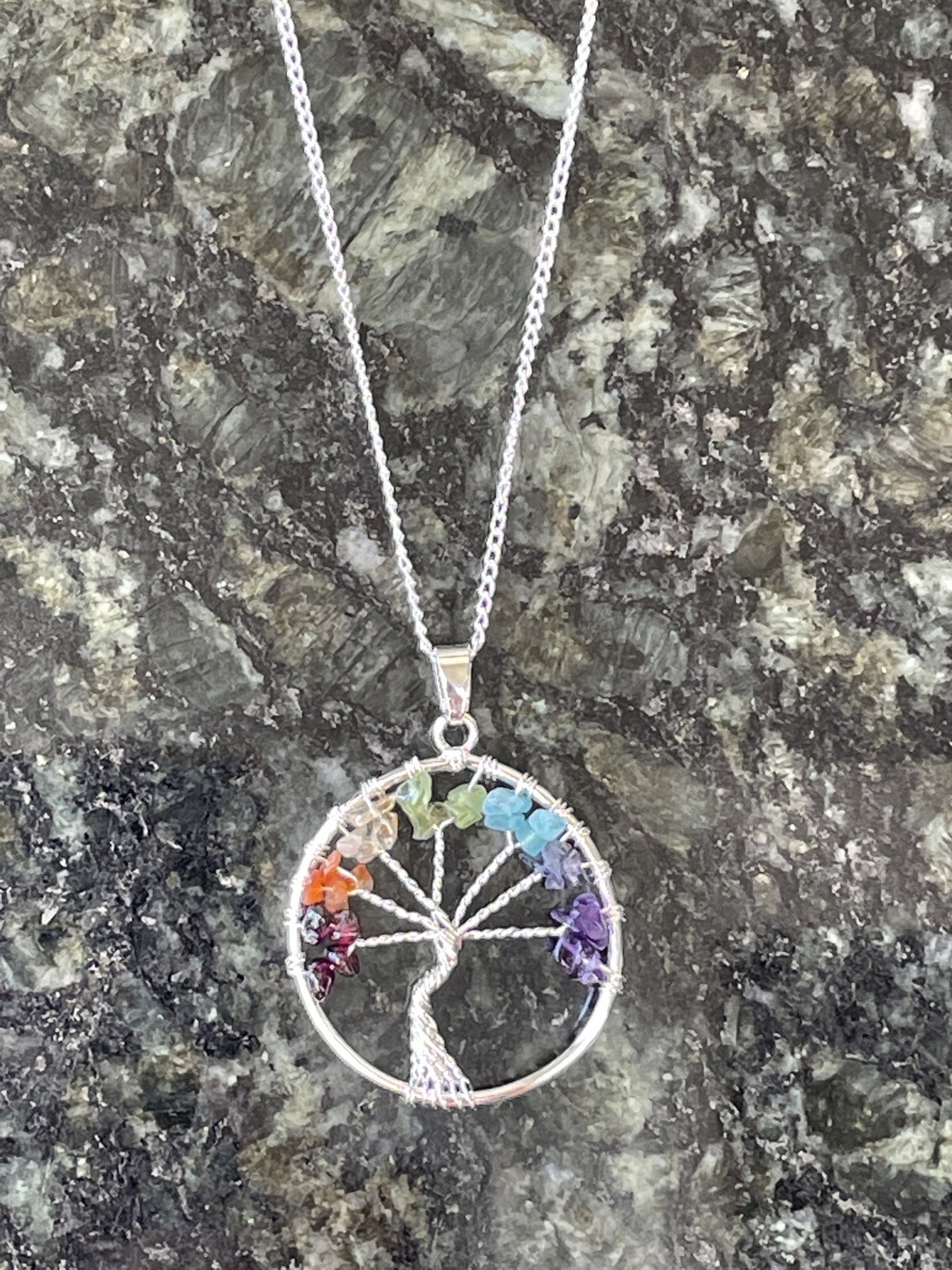Tree of Life Pendant Necklace, 7 chakra