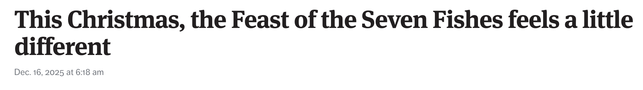 Associated Press: This Christmas, the Feast of the Seven Fishes feels a little different