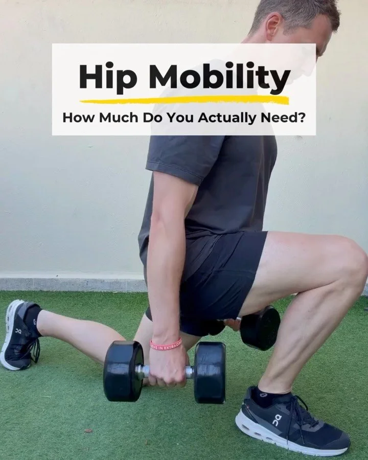 How I think about hip mobility with PT clients.⁣
⁣⁣
Most people think their hips are &ldquo;tight&rdquo; and just need stretching.⁣
⁣⁣
In reality, this is rarely the case. Passive stretching and low-intensity movement drills on their own rarely lead 