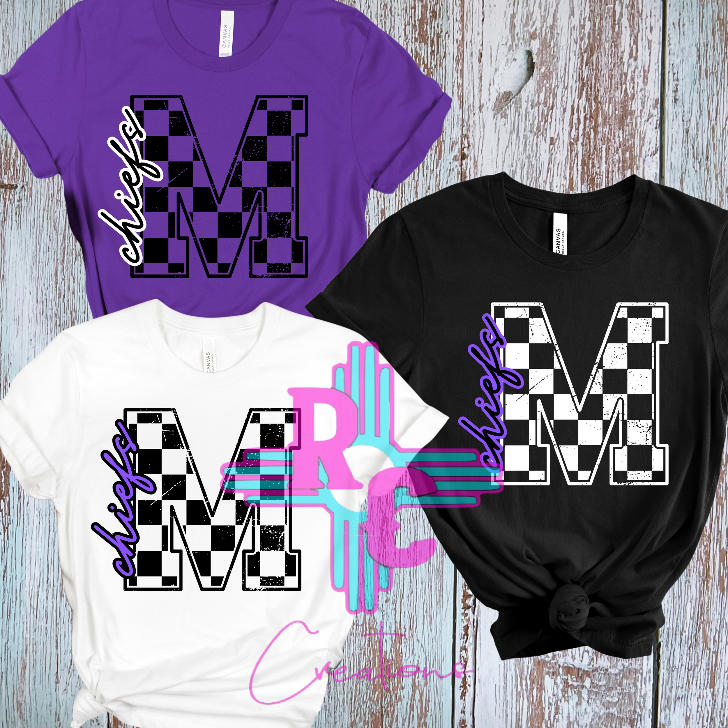Mescalero Chiefs Checkered M