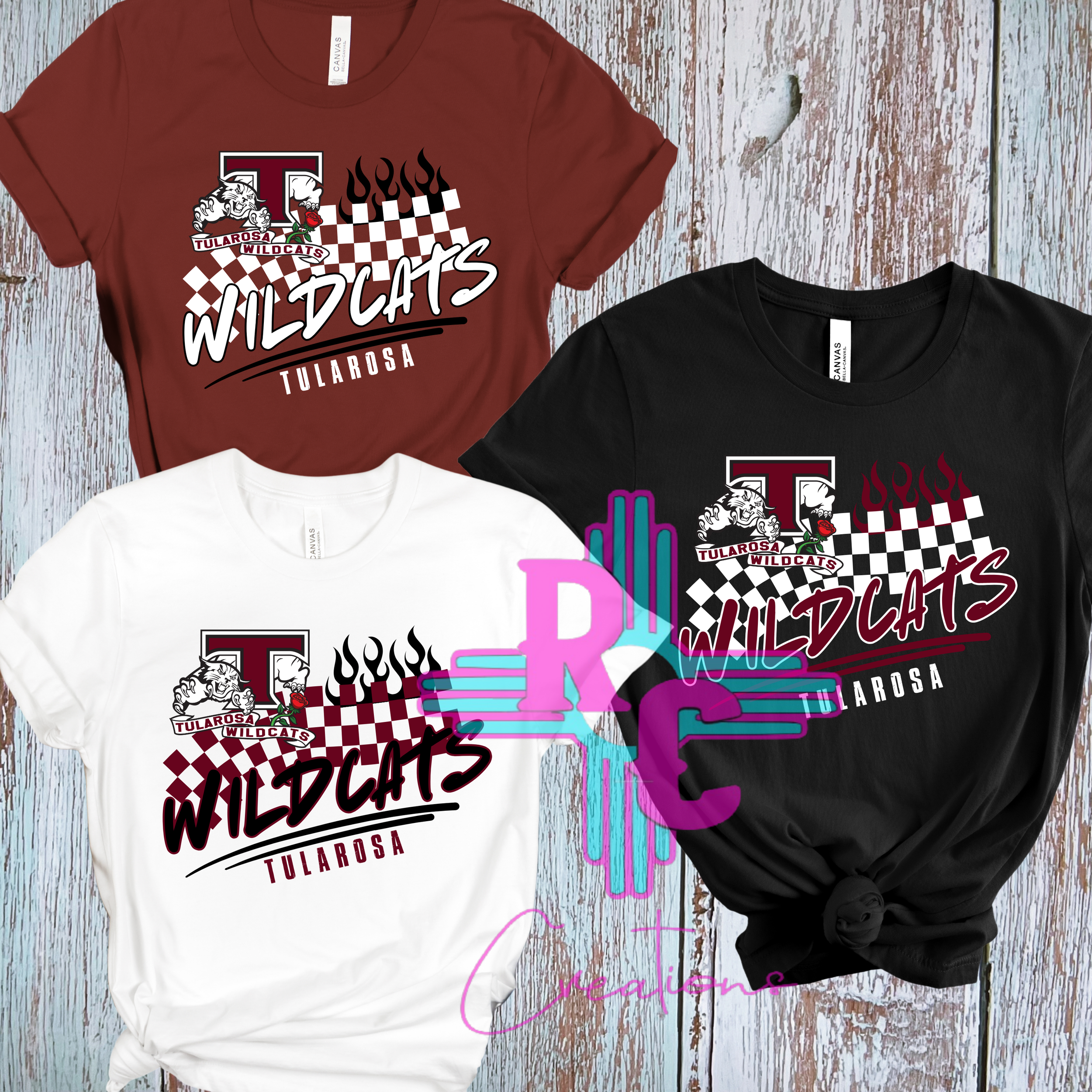 Wildcats Checkered Flames