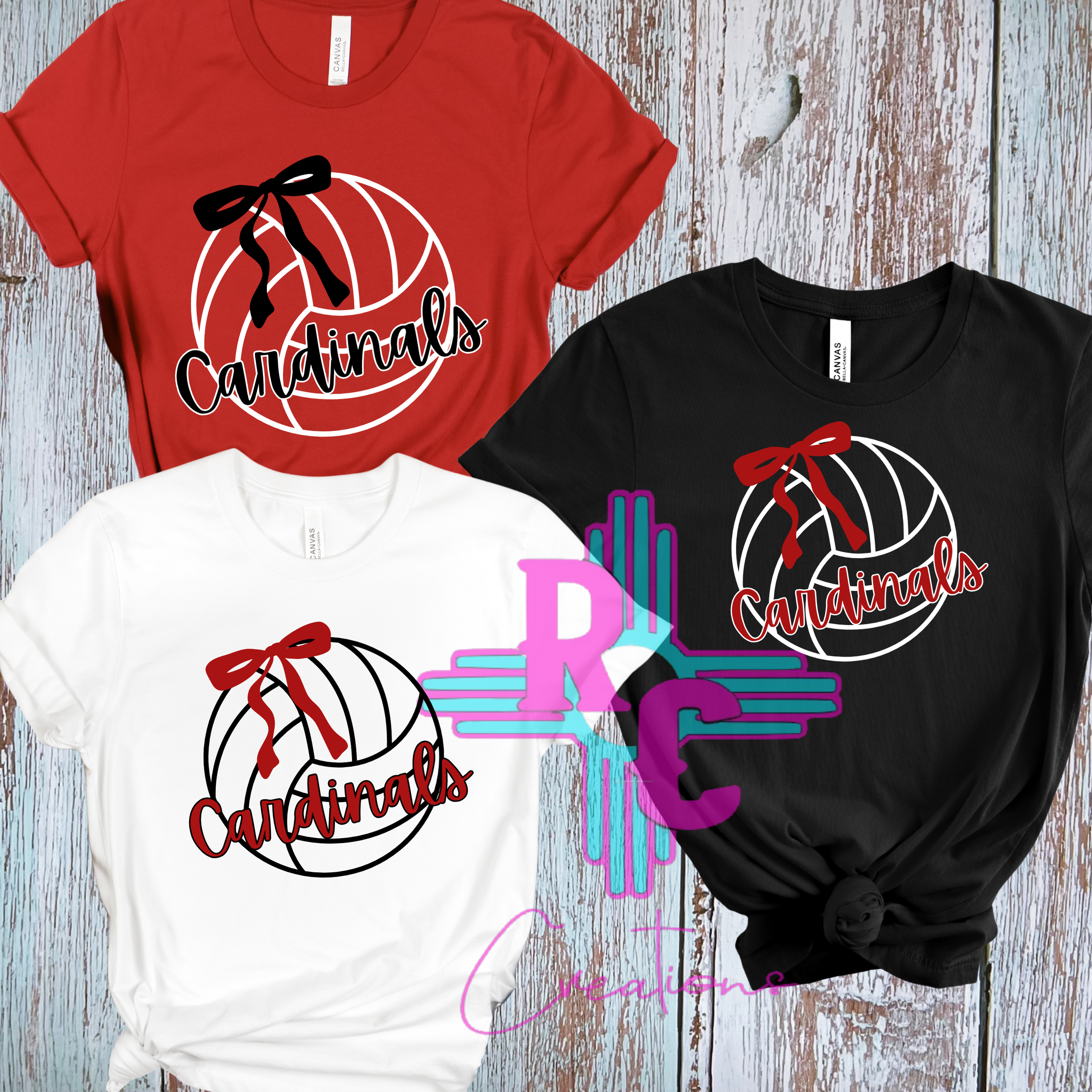 Cardinals Volleyball With Bow