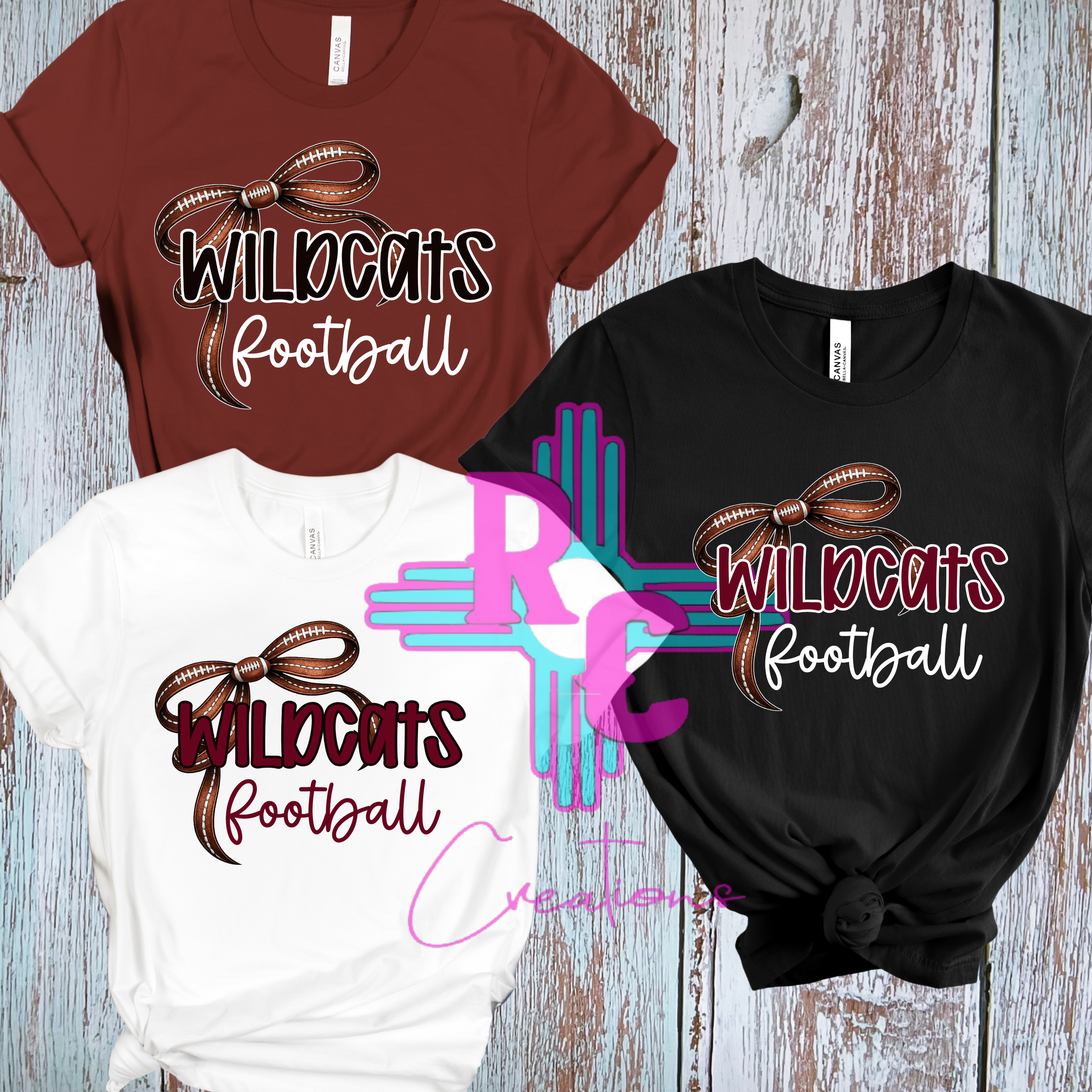 Tularosa Wildcats Football Coquette Bow