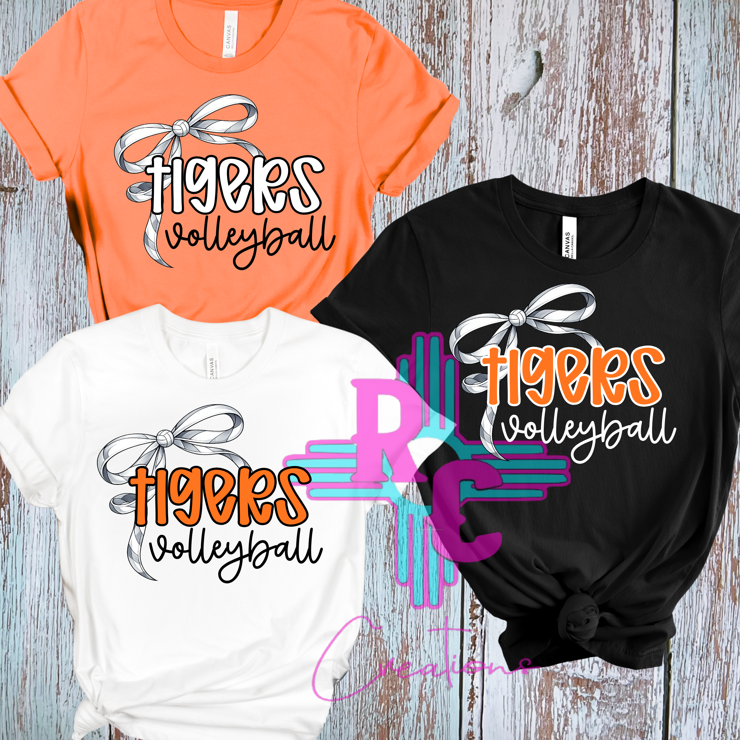 Tigers Volleyball Coquette Bow