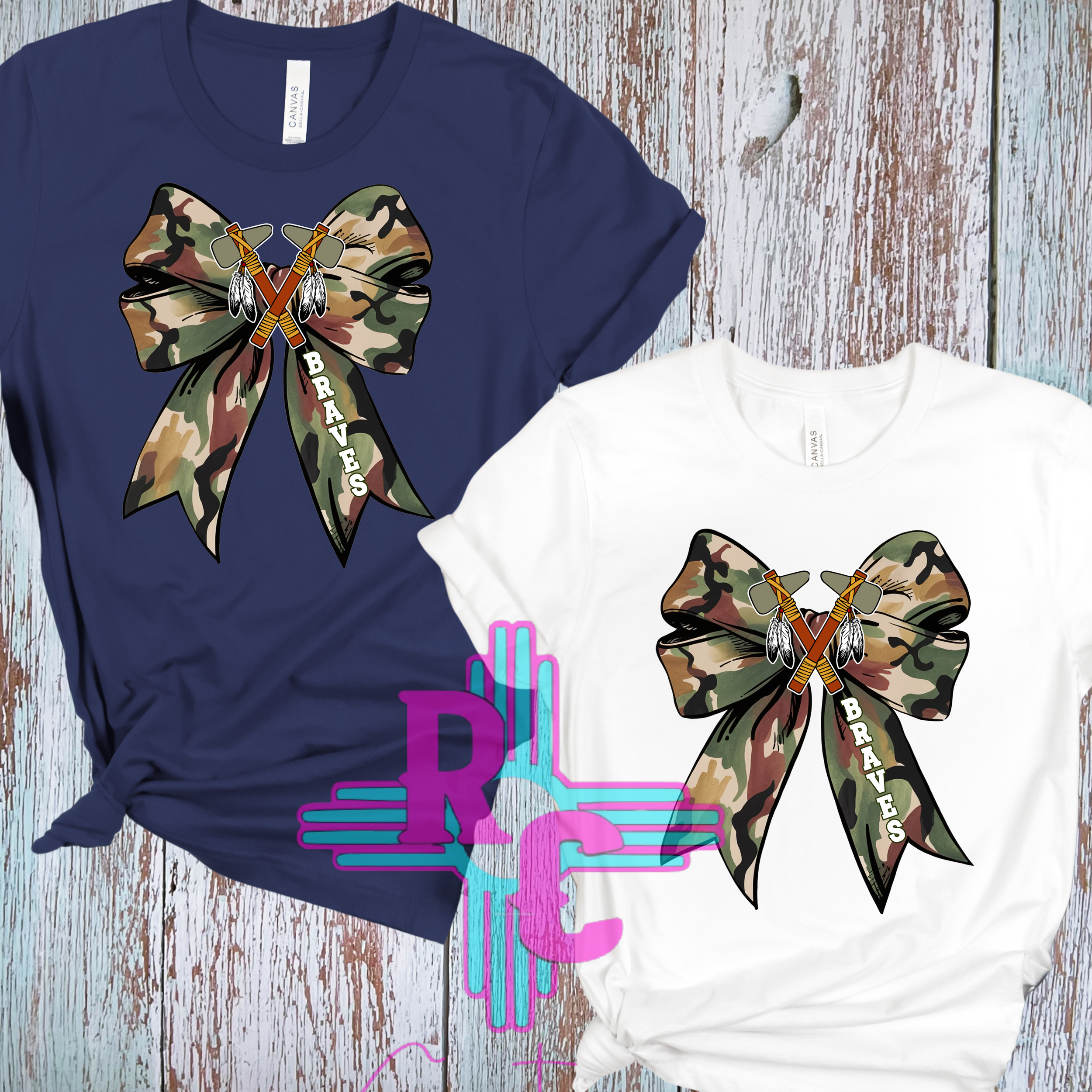 Braves Camo Bow
