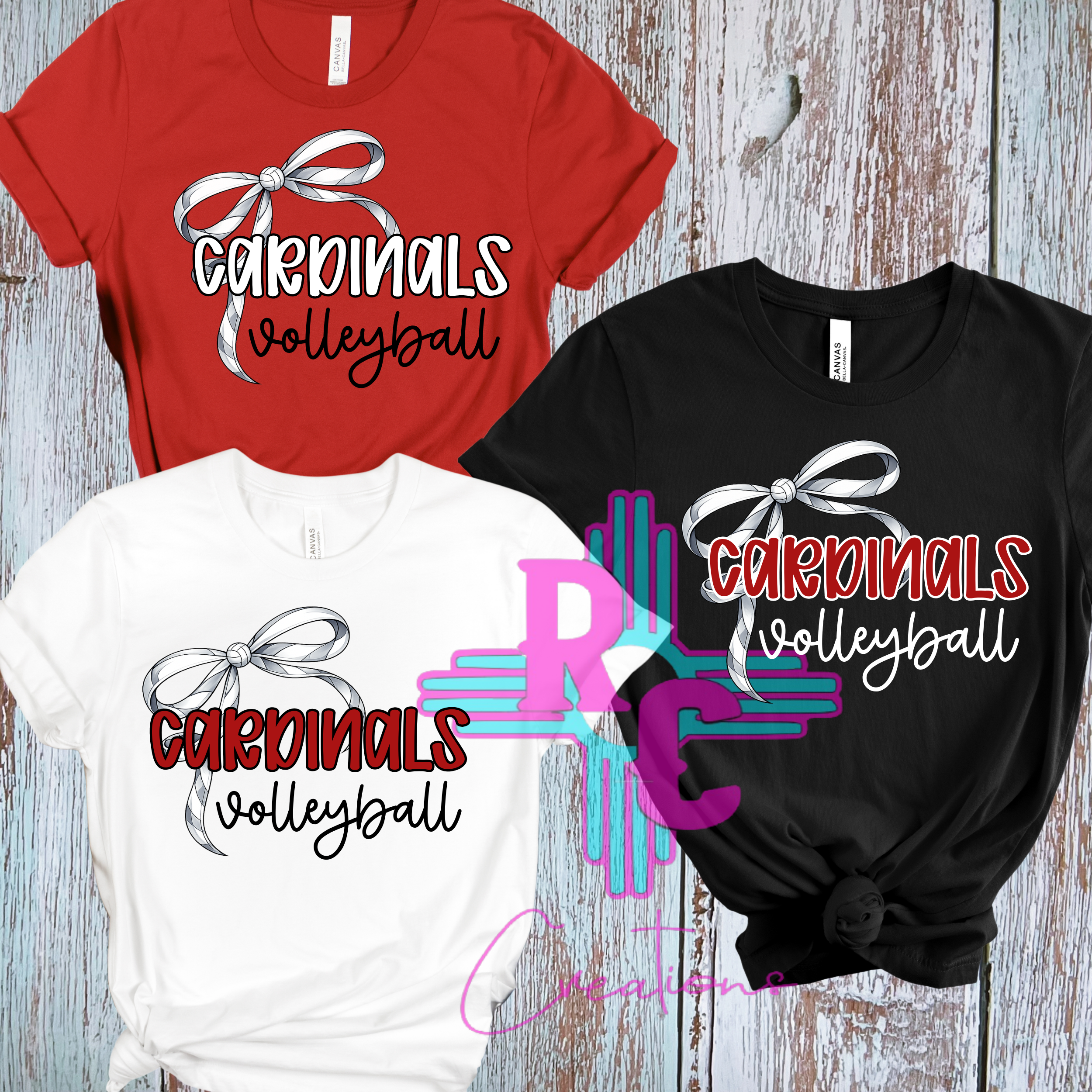 Cardinals Volleyball Coquette Bow