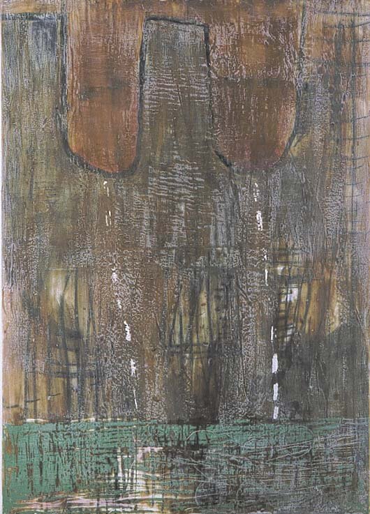 wax, oil, graphite on canvas, 2002