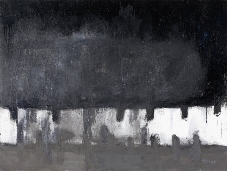 'into the belly of the whale' wax, graphite, oil on canvas, 2007