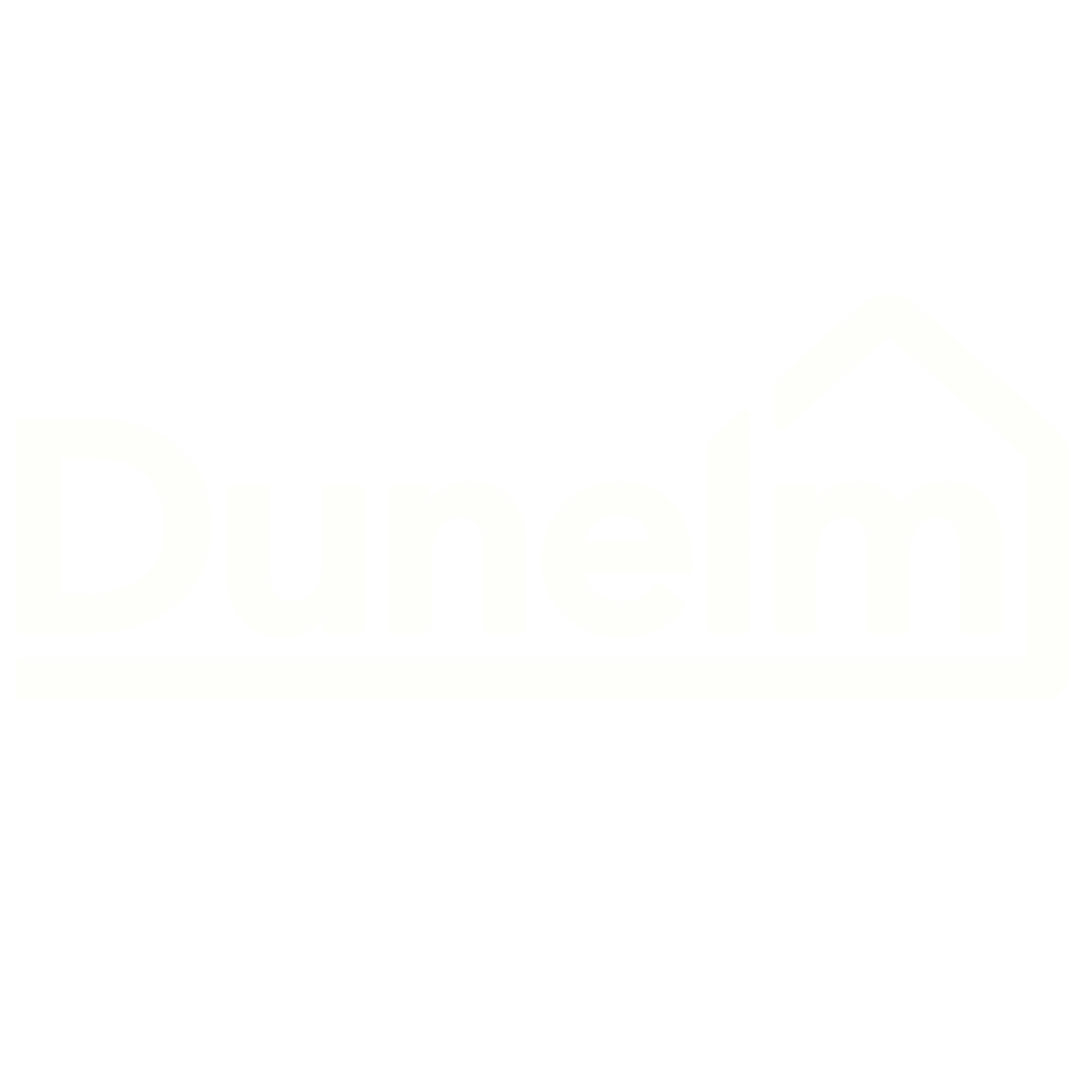 Black and white logo with the word 'Dunelm' in bold letters and a stylized house outline above the letter 'm'.