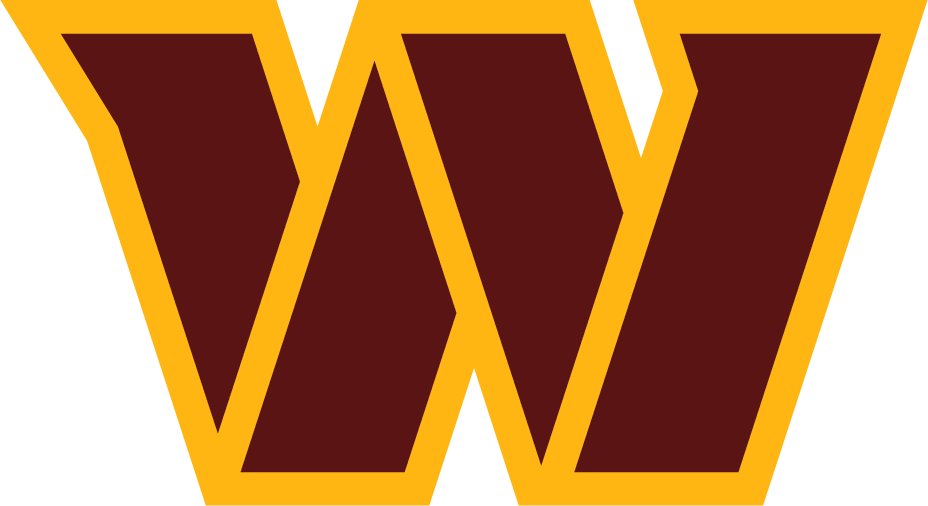 A large letter 'W' with dark red fill and a yellow outline.