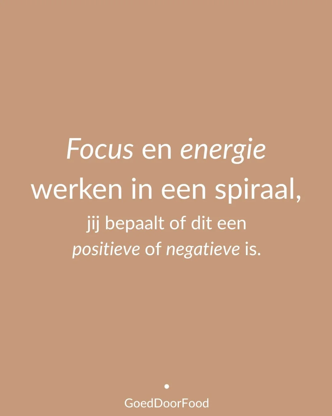 Energie = focus = energie = focus (and so on).
&nbsp;
Voelt gezond leven en goed voor jezelf zorgen voor jou als extra taak op je to do list?Lijkt het alsof hier pas echt ruimte voor is zodra het rustiger is op werk, je agenda leger is, je kinderen o