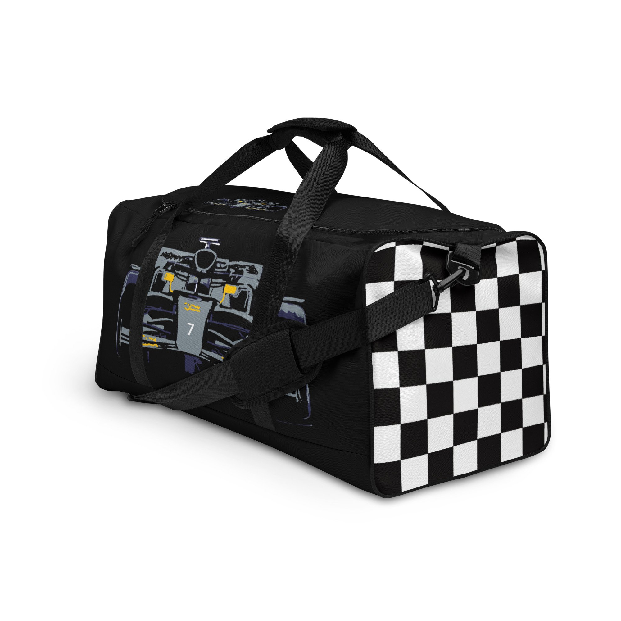 Grey and black Formula Racing Car Duffle Bag luggage holdall