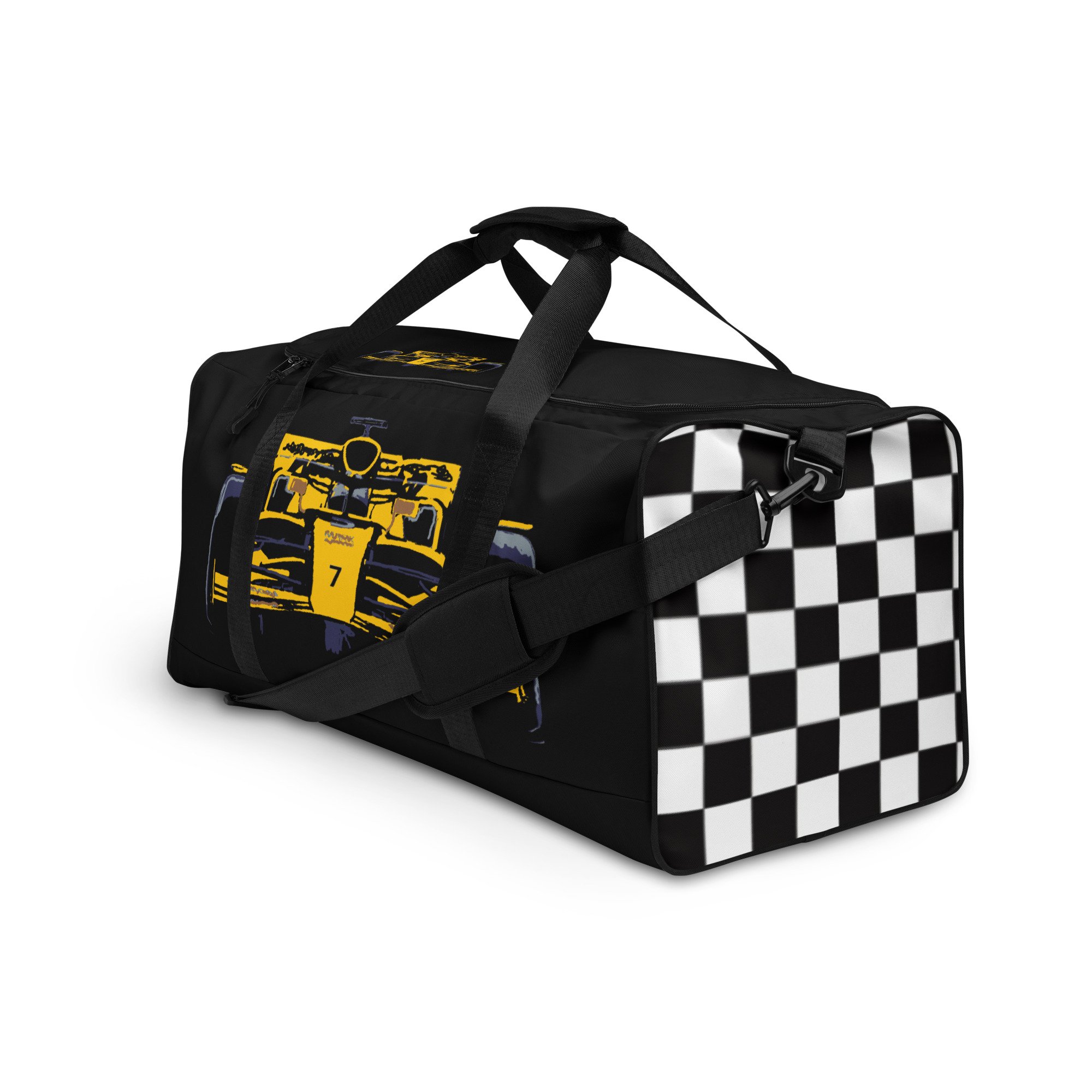 yellow and black Formula Racing Car Duffle Bag luggage holdall