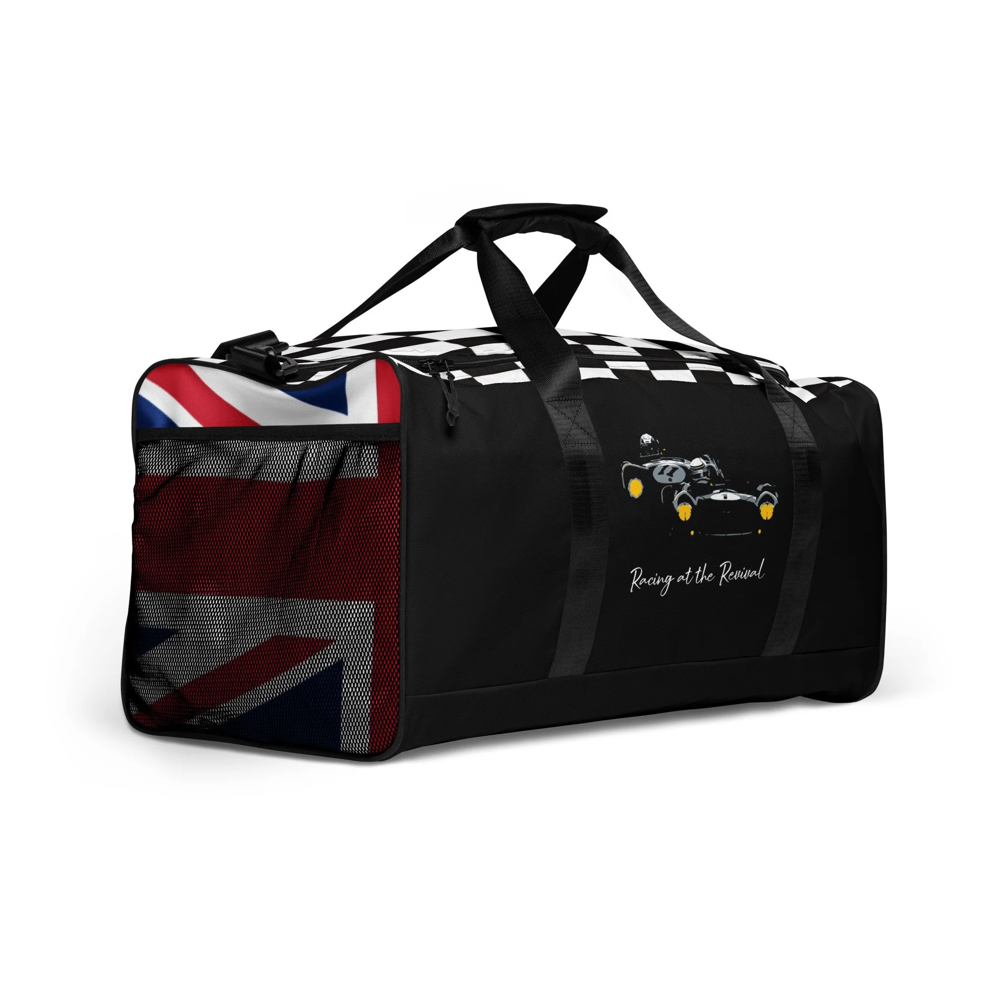 Only at the Revival Black Duffle bag, holdall, luggage, Goodwood Revival