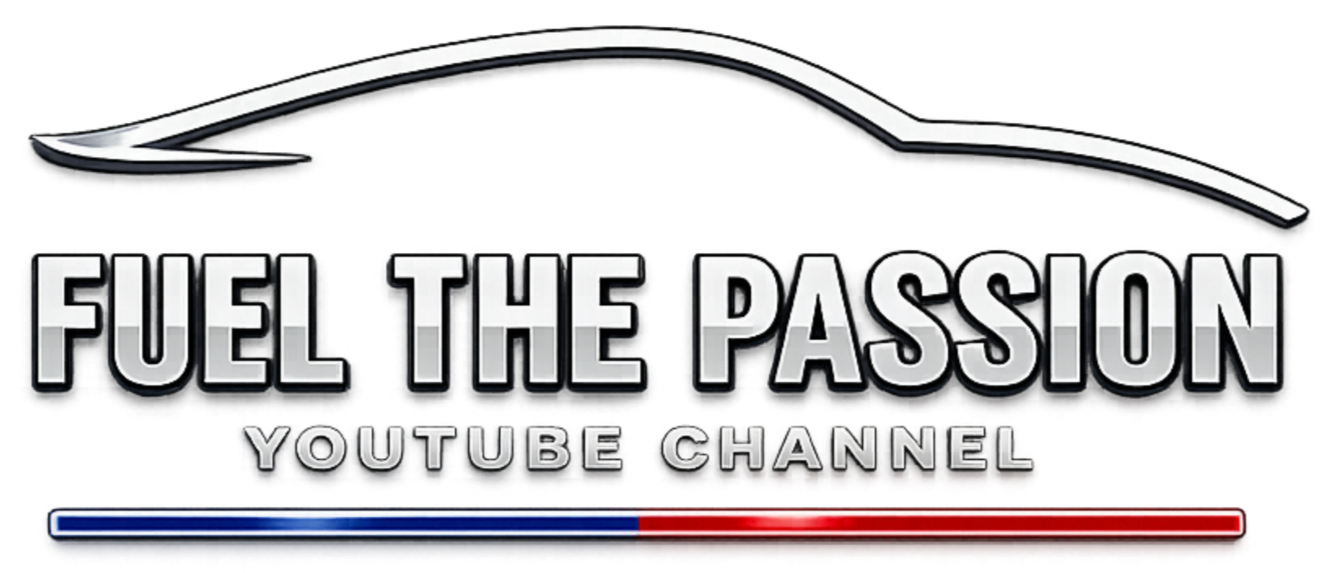 Logo for Fuel the Passion YouTube channel featuring a stylized gray and black spoon and the text 'FUEL THE PASSION' in bold capital letters with a red and blue progress bar below.