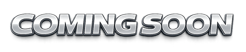 Text that reads 'Coming Soon' in bold, metallic letters.