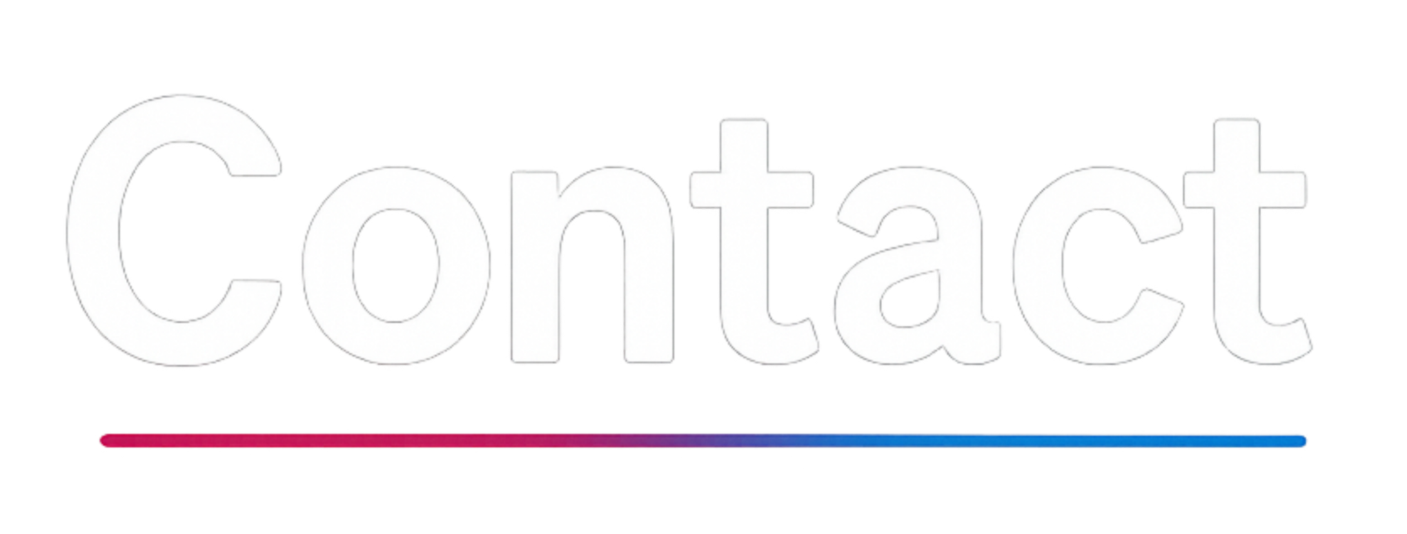 Contact displayed with a white background, pink and blue lines underneath.