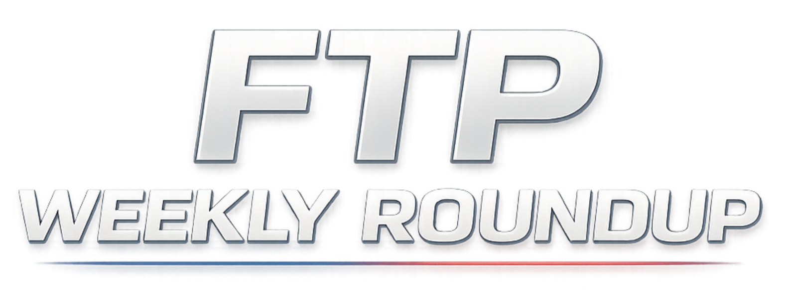 Logo reading 'FIP Weekly Roundup' in bold, silver and black letters with a subtle red line underneath.