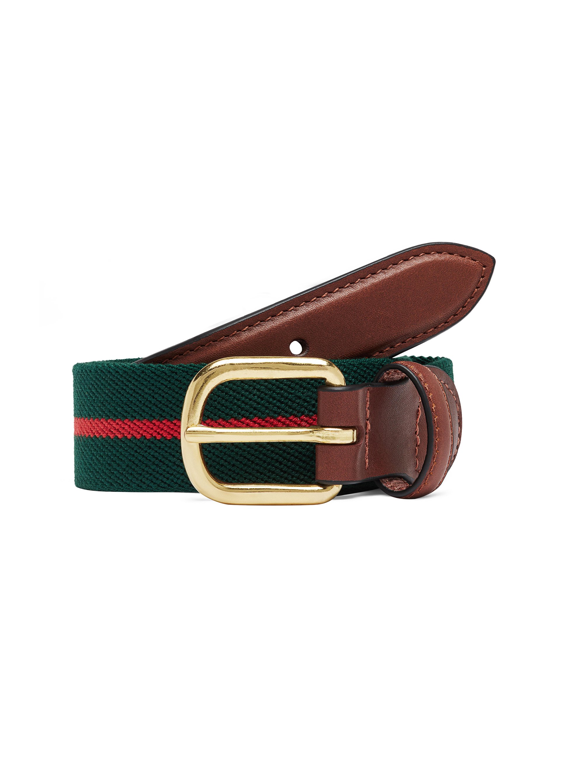 Leather-Trim Surcingle Belt