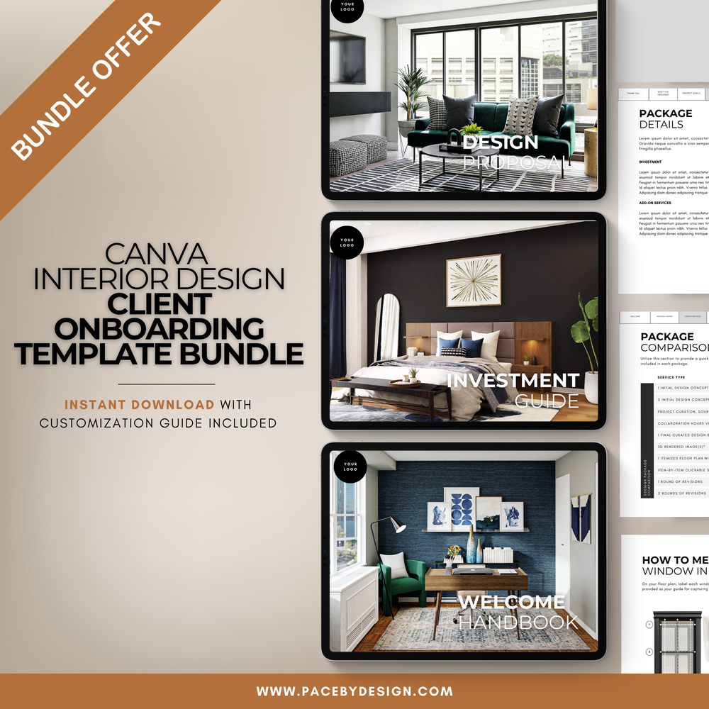 Canva Interior Design Client Onboarding Template Bundle