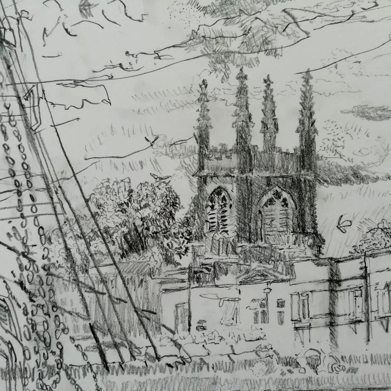 Alexandra Blum, Detail from 'Home IV' graphite on paper, 42 x 59.4 cm, 2020
