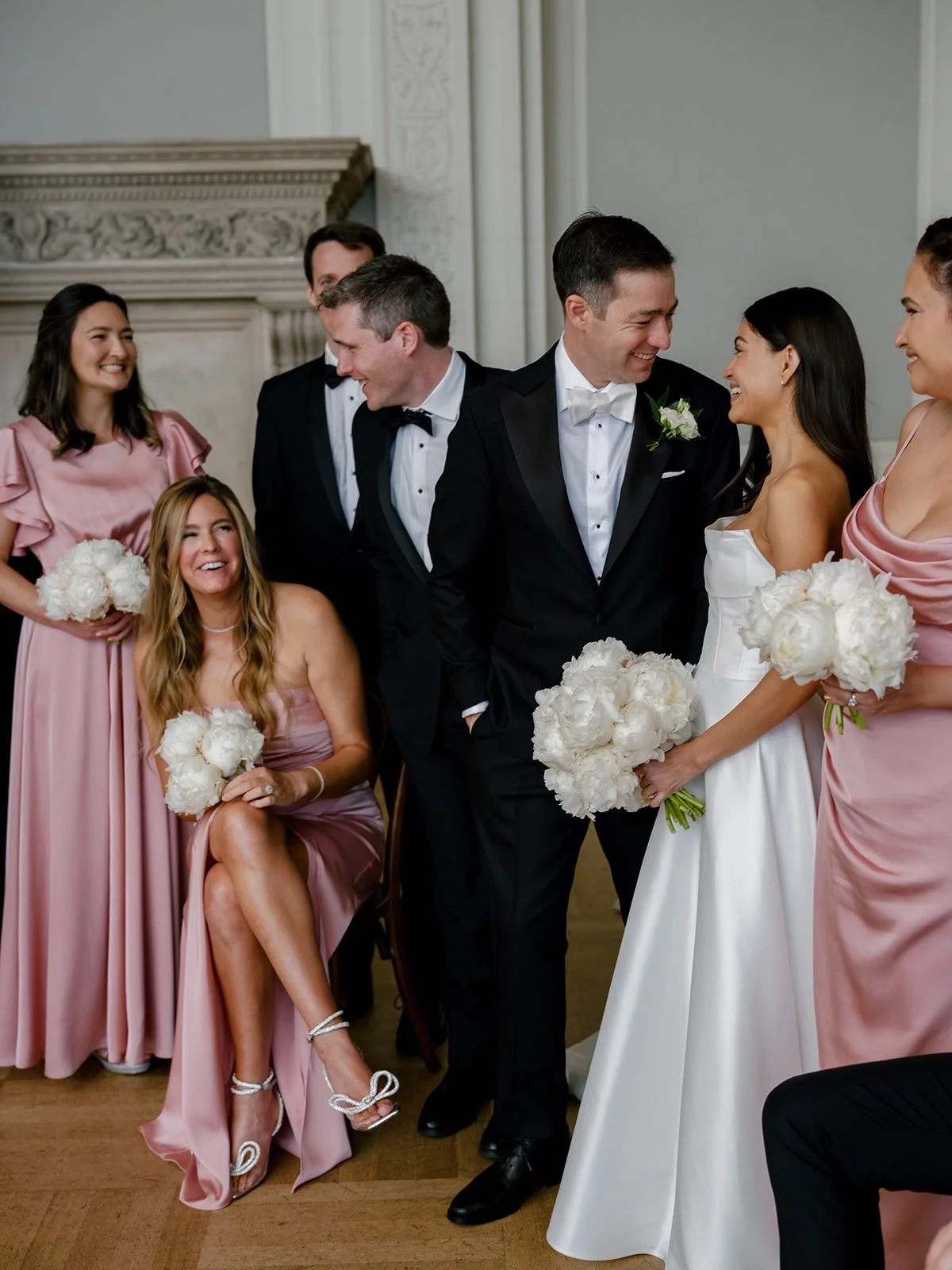 These two just celebrated an anniversary 🤍 I am also loving the tree as a backdrop - it was such a soft and beautiful winter wedding! 

@daldevents @thedejaureguis @floodmansion
