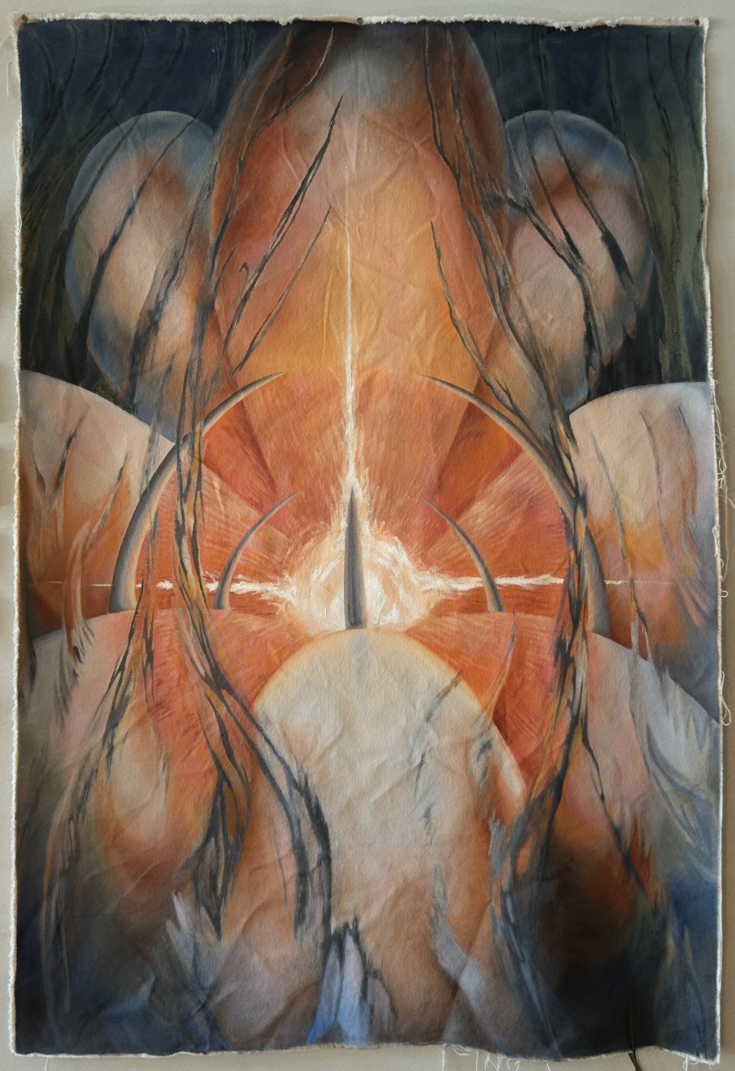 "holding" 2025
oil on unstretched canvas 45"x30.5"