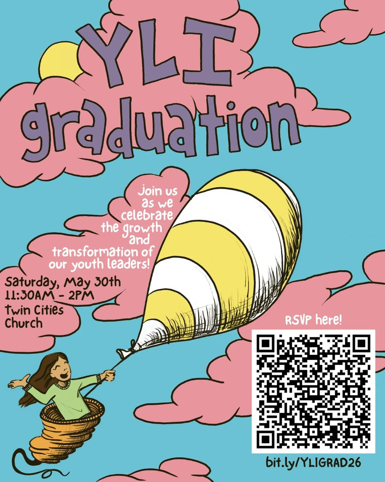 JOIN US FOR YLI GRADUATION 2026 where we will celebrate the growth and transformation of our youth leaders.

Saturday, May 30th from 11:30AM-2PM

RSVP by scanning the QR code or visiting bit.ly/YLIGRAD26