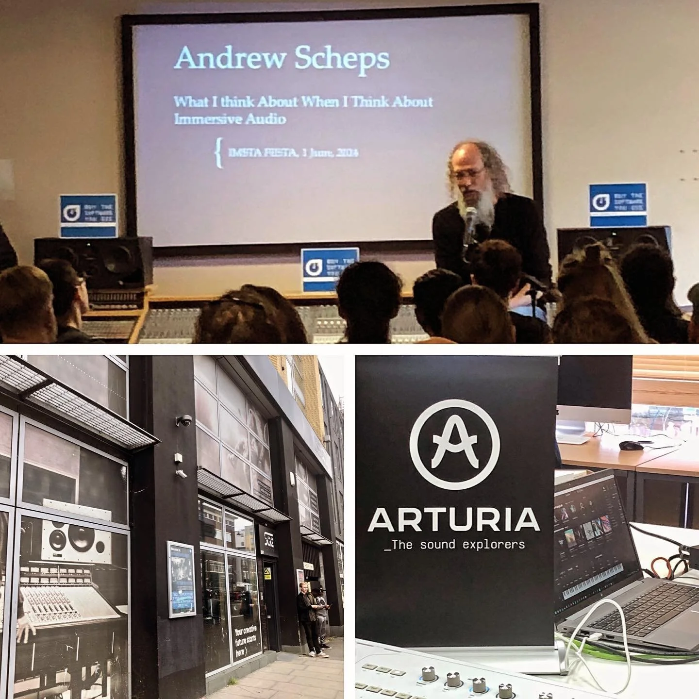 Amazing Afternoon into the SAE Institute London in company of the legendary engineer Andrew Sheps, guiding us trough a fantastic masterclass sharing with us his thoughts and his method to work on Atmos and Inmersive audio&hellip; Also was very intere