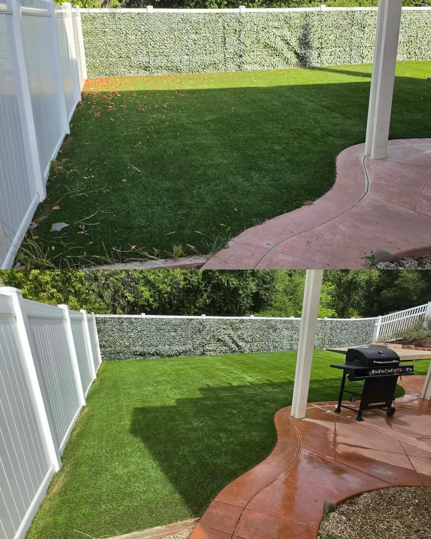 Before vs. After

Pet odors treated at the source, full surface cleaned, and everything sanitized fence to fence. No shortcuts, no masking&mdash;just bringing it back to square one.

If your turf is starting to smell or look worn down, this is the di