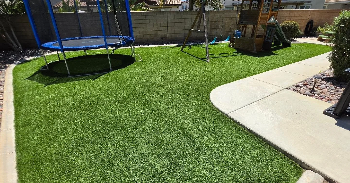 For this project, we cleaned and disinfected roughly 1,500 sq. ft. of artificial turf along with the children&rsquo;s play structures and surrounding yard areas. 

Everything was treated fence to fence so the whole space was freshened up and sanitize