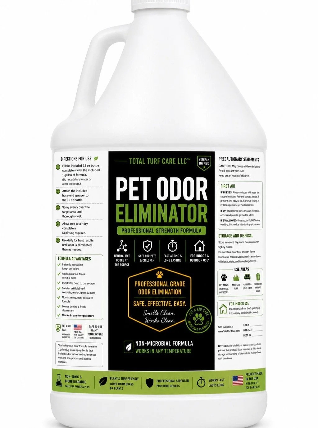 Total Turf Care &mdash; Pet Odor Eliminator | Works in Any Temperature | Now Available!

Spray anytime. Any temperature. Hot or cold &mdash; our formula works when others won't.

Most enzyme and microbial-based sprays lose effectiveness as temperatur