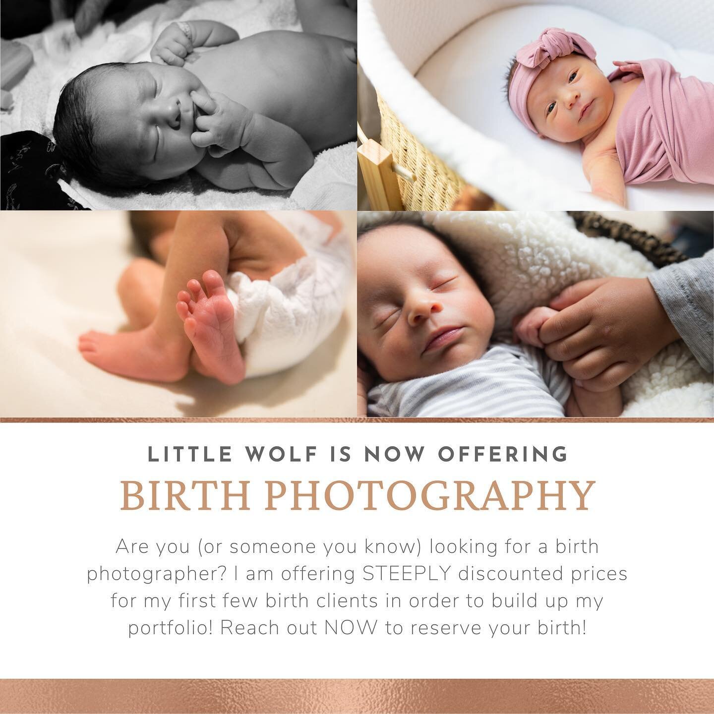 I am SO excited to announce that I am now offering birth photography! 🤩 

I am offering discounted prices for my first few births, so be sure to reach out quick to book your birth with me, and be sure to share this post with friends/family! 

I of c