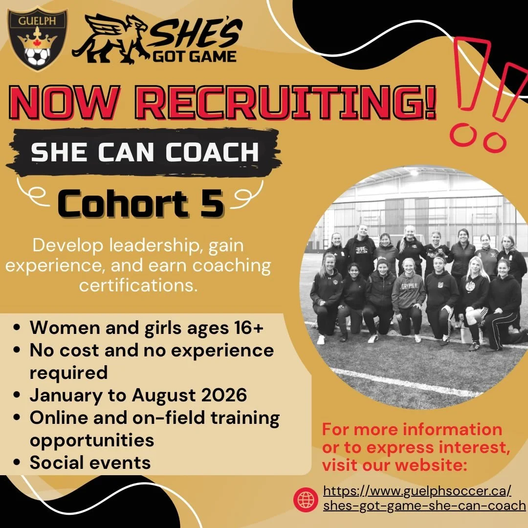 Recruitment is now open for She Can Coach &ndash; Cohort 5!⚽✨

We&rsquo;re excited to welcome a new group of participants into this program designed to support women and girls ages 16+ in developing their coaching and leadership skills.

The She Can 