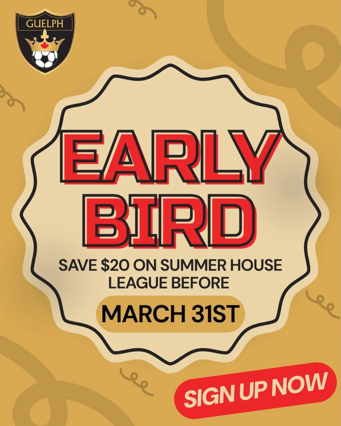 THIS MONTH ONLY - don&rsquo;t miss your chance on scoring on our Early Bird pricing for our summer house league program! 🐥 You can save $20 NOW by registering for our house league program. Our Early Bird deadline is March 31st‼️ Register at the link