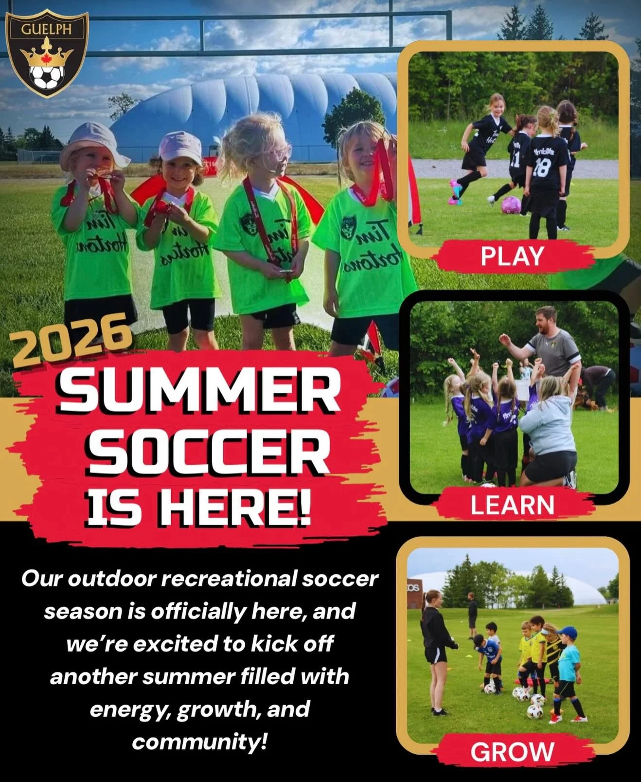 ITS FINALLY HERE 🎉👏‼️

OUR SUMMER REC PROGRAMMING KICKS OFF TONIGHT!!!

We are beyond excited to start another great season of soccer at Guelph Soccer! Whether you are a returning player or it&rsquo;s your first time, we can&rsquo;t wait to see you