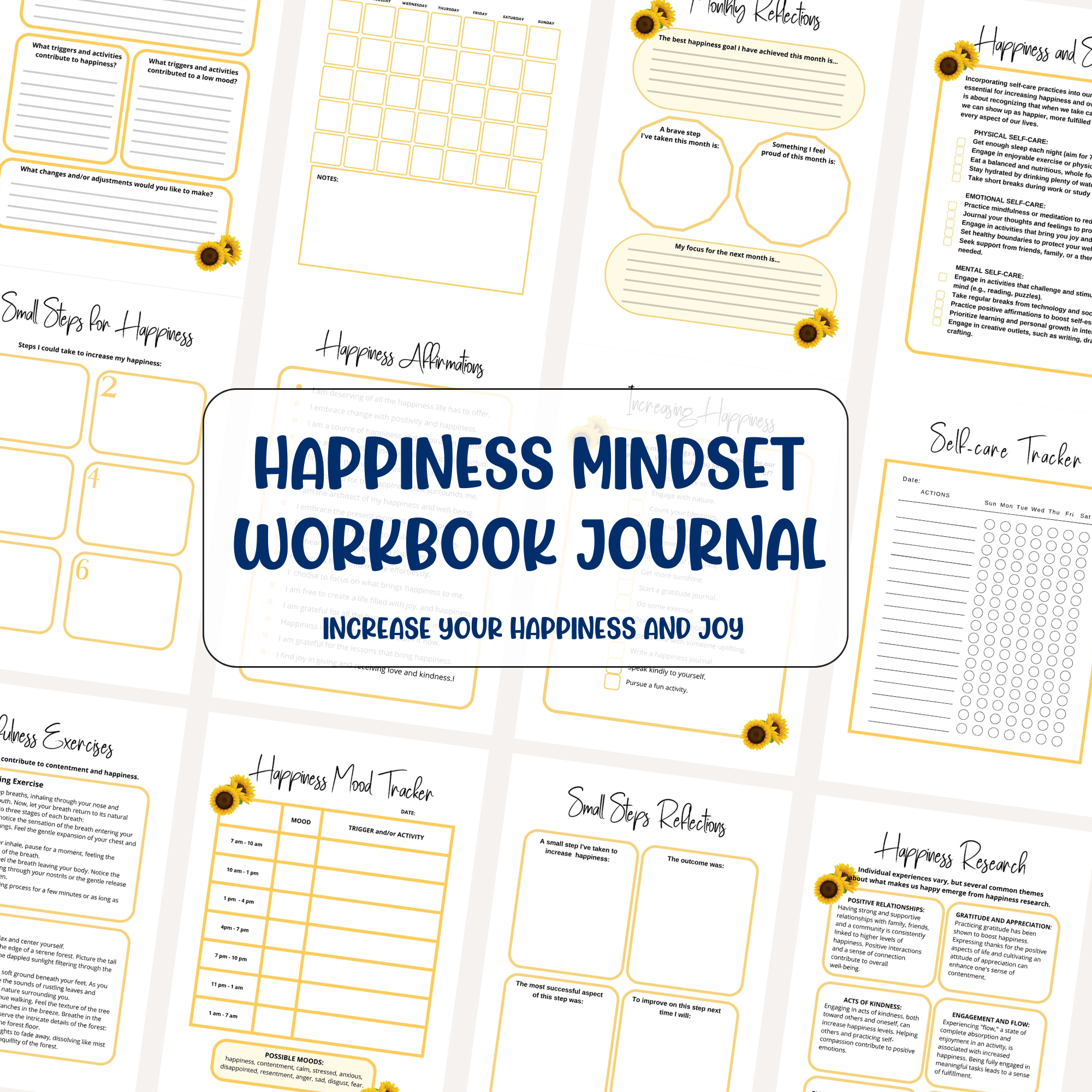 Printable happiness workbook journal