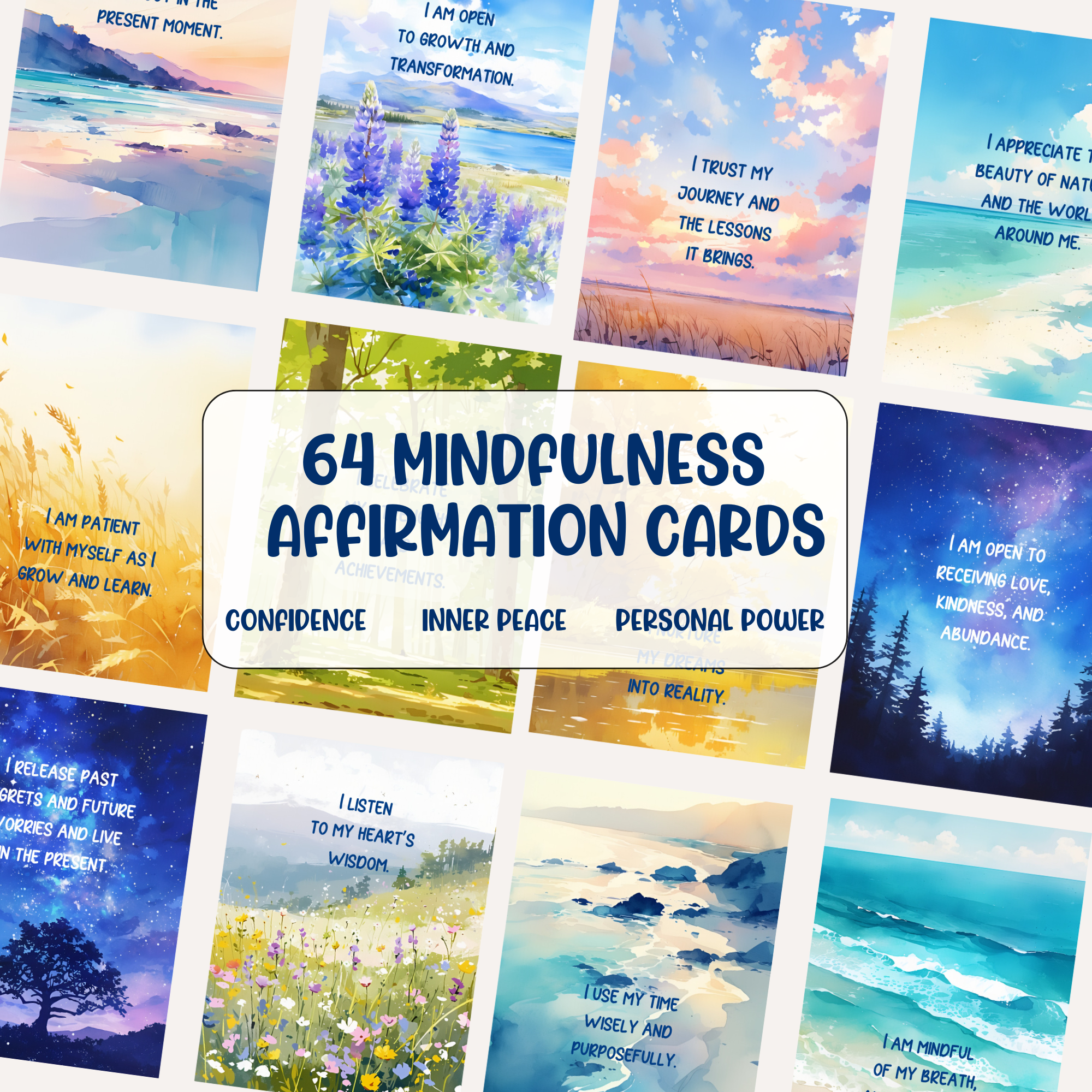 64 Mindfulness Affirmation Cards